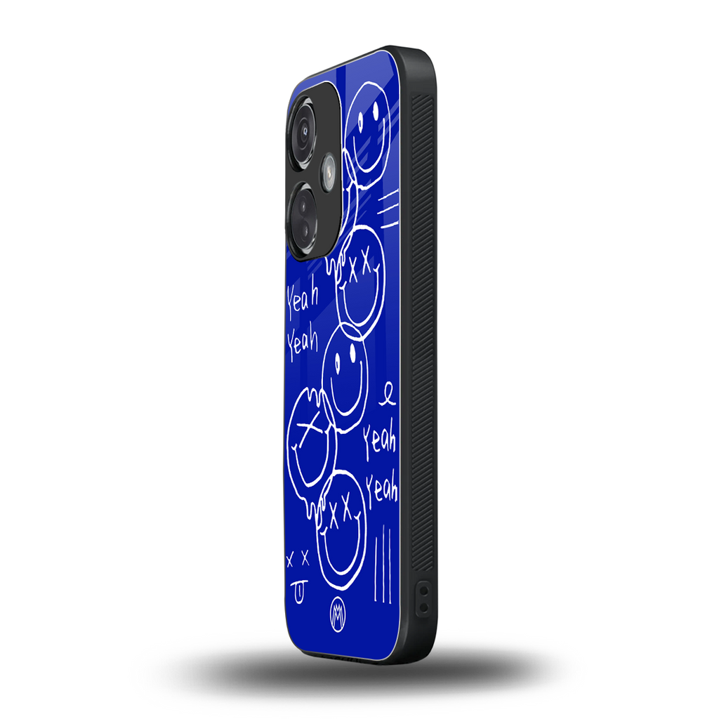 sassy smiley faces back phone cover | glass case for oneplus nord ce 3