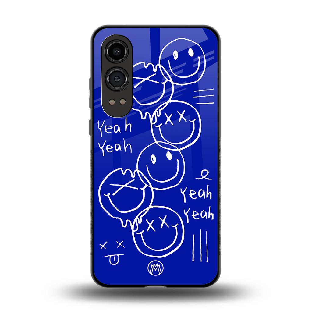 sassy smiley faces back phone cover | glass case for oneplus nord ce 4 lite