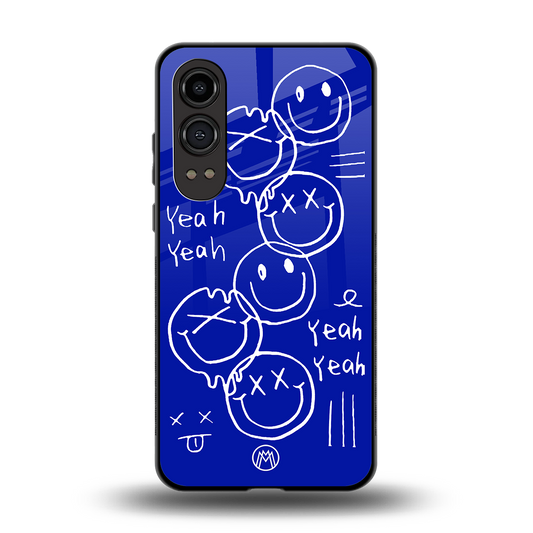 sassy smiley faces back phone cover | glass case for oneplus nord ce 4 lite