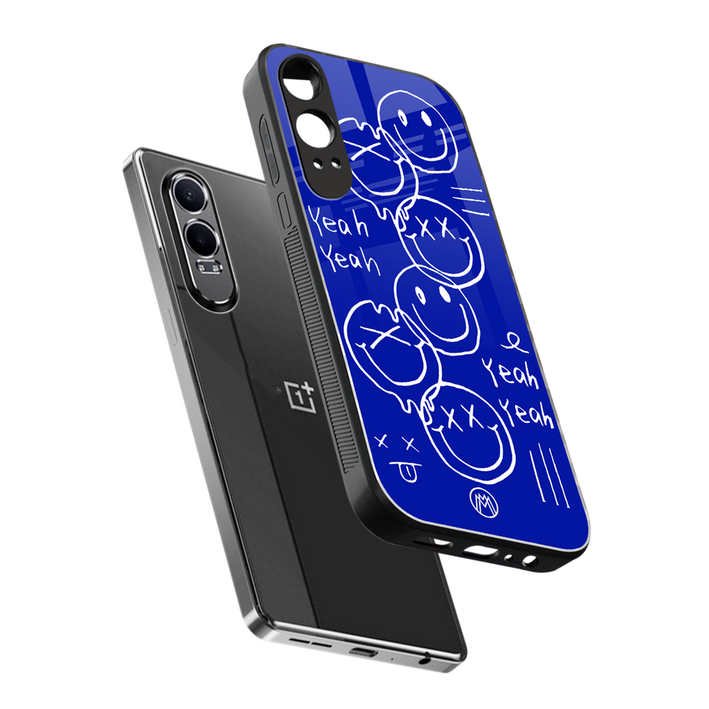 sassy smiley faces back phone cover | glass case for oneplus nord ce 4 lite