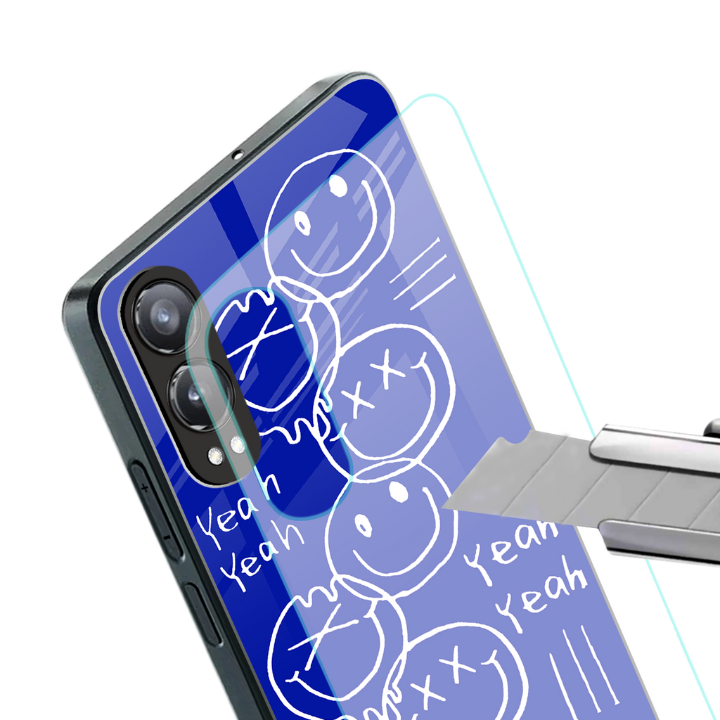 sassy smiley faces back phone cover | glass case for oneplus nord ce 4 lite