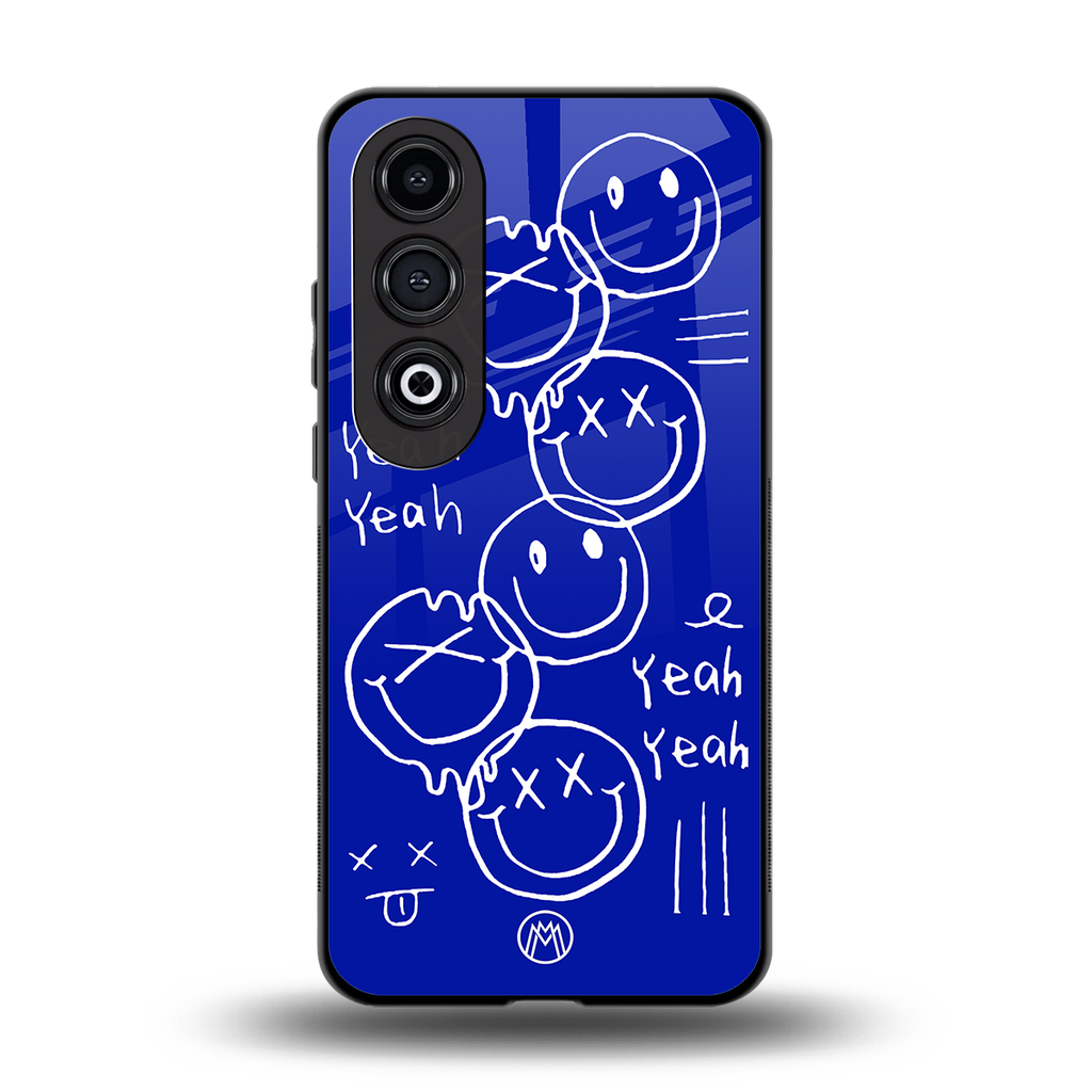 sassy smiley faces back phone cover | glass case for oneplus nord ce 4