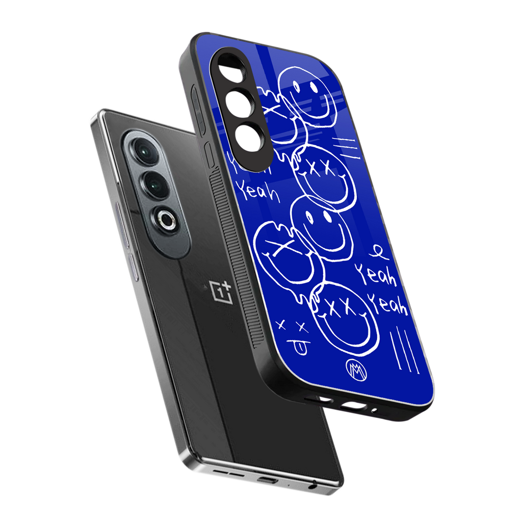 sassy smiley faces back phone cover | glass case for oneplus nord ce 4