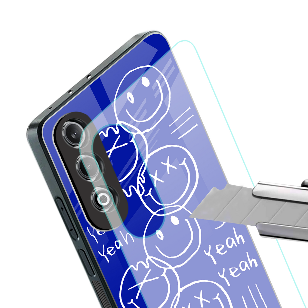 sassy smiley faces back phone cover | glass case for oneplus nord ce 4