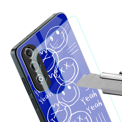 sassy smiley faces back phone cover | glass case for oneplus nord ce 4