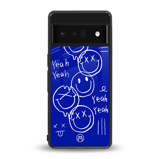 sassy smiley faces back phone cover | glass case for google pixel 6 pro