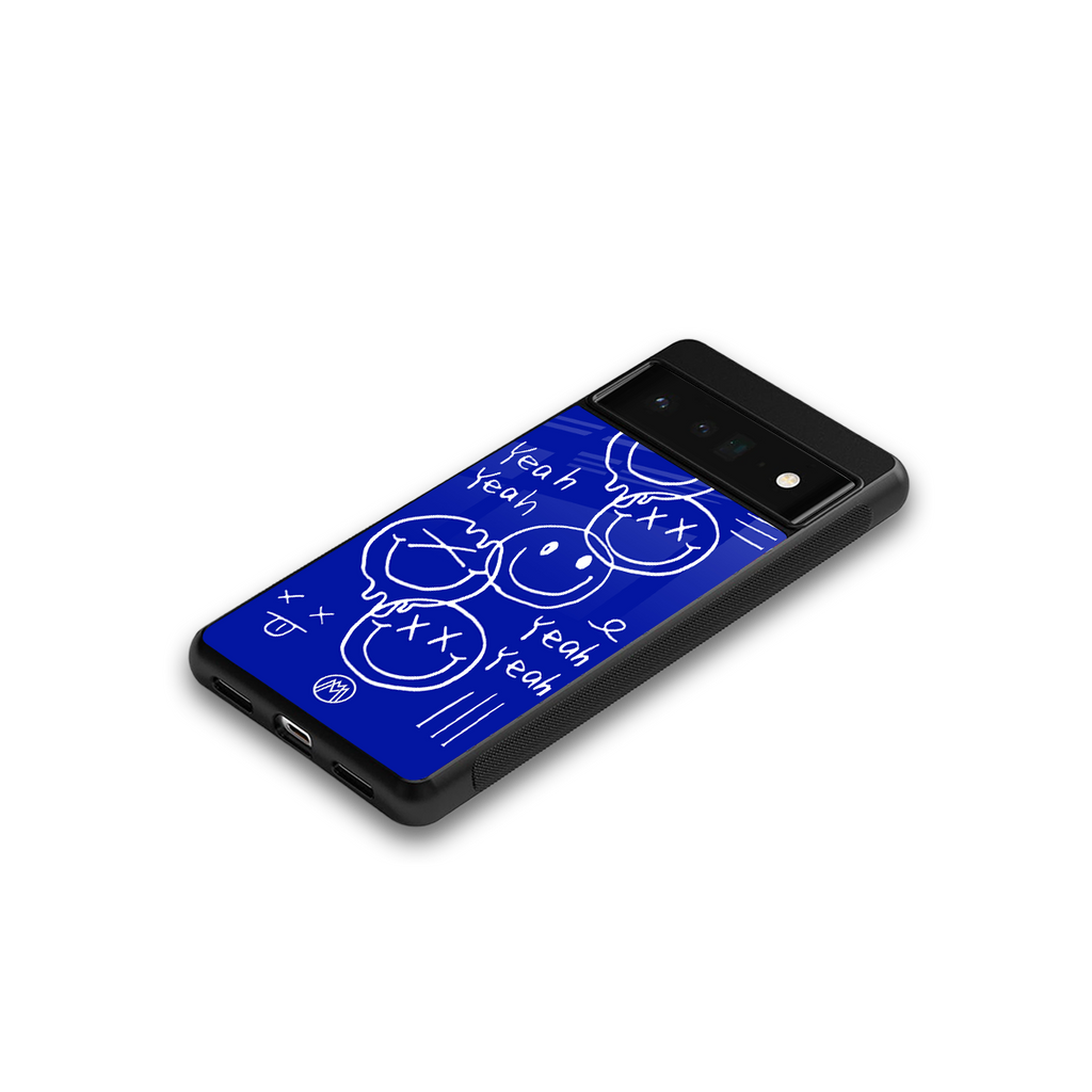 sassy smiley faces back phone cover | glass case for google pixel 6 pro