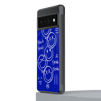 sassy smiley faces back phone cover | glass case for google pixel 6 pro