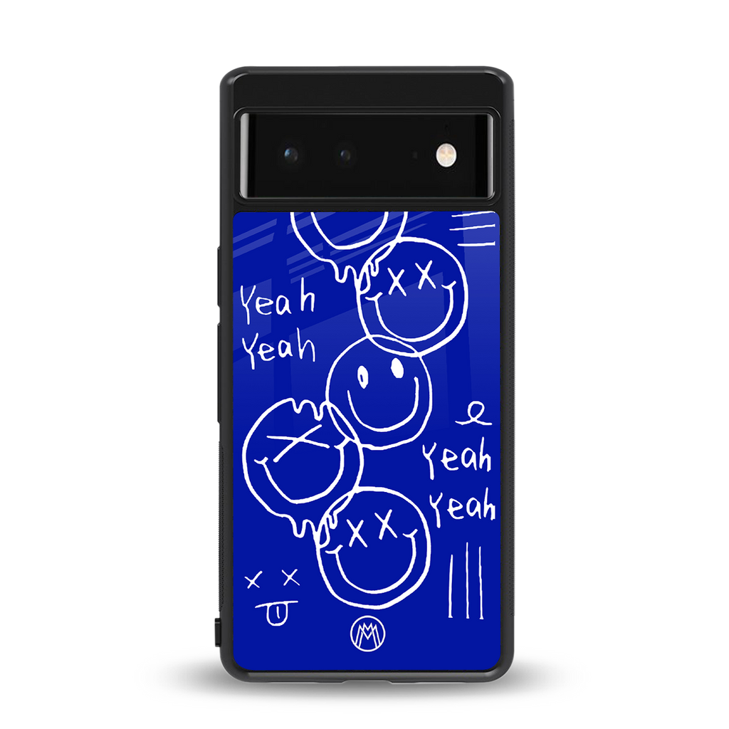 sassy smiley faces back phone cover | glass case for Google Pixel 6A