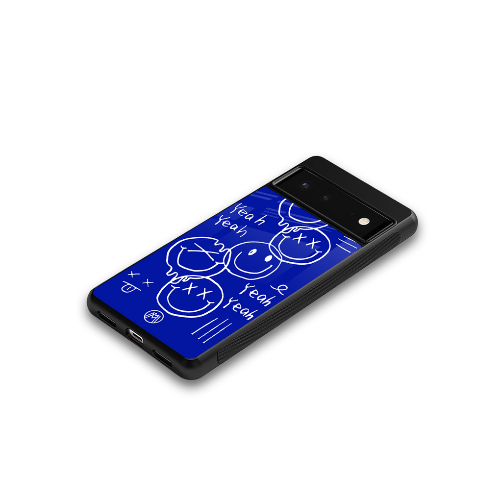 sassy smiley faces back phone cover | glass case for google pixel 6