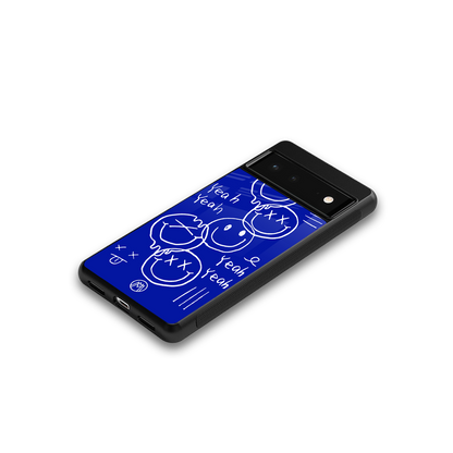 sassy smiley faces back phone cover | glass case for google pixel 6