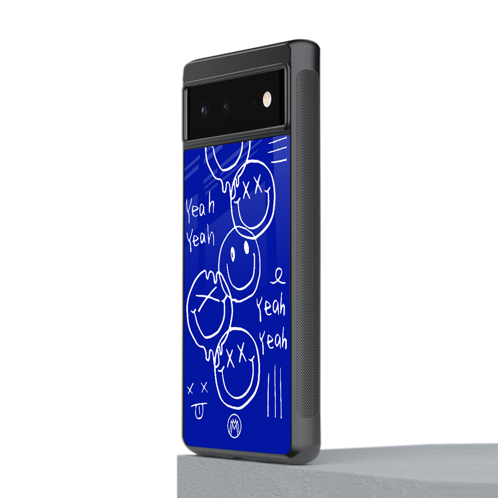 sassy smiley faces back phone cover | glass case for google pixel 6