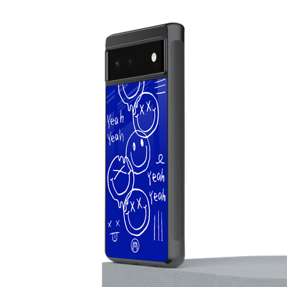 sassy smiley faces back phone cover | glass case for Google Pixel 6A