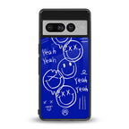 sassy smiley faces back phone cover | glass case for google pixel 7 pro