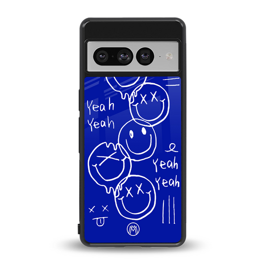 sassy smiley faces back phone cover | glass case for google pixel 7 pro