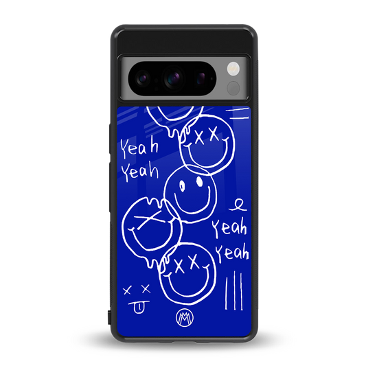 sassy smiley faces back phone cover | glass case for google pixel 8 pro