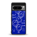 sassy smiley faces back phone cover | glass case for google pixel 8 pro