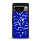 sassy smiley faces back phone cover | glass case for google pixel 8 pro