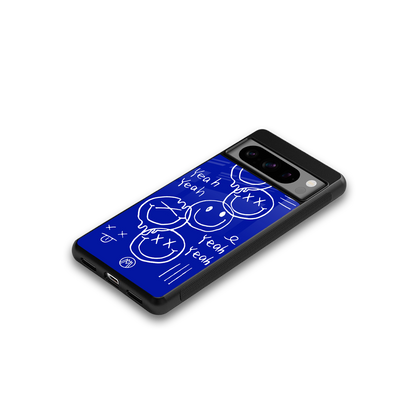 sassy smiley faces back phone cover | glass case for google pixel 8 pro