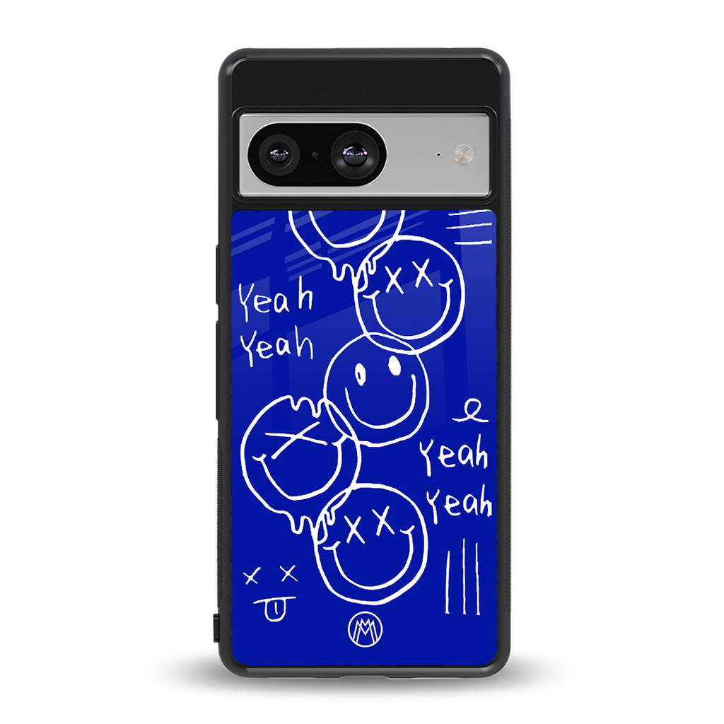 sassy smiley faces back phone cover | glass case for Google Pixel 8