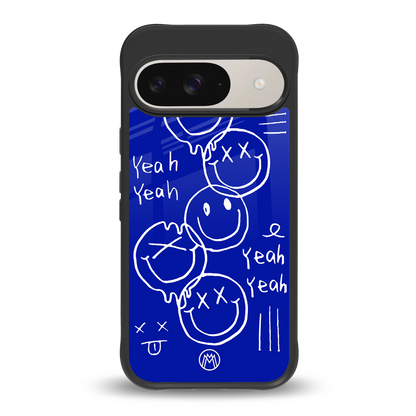 sassy smiley faces back phone cover | glass case for google pixel 9