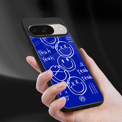 sassy smiley faces back phone cover | glass case for google pixel 9