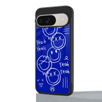 sassy smiley faces back phone cover | glass case for google pixel 9