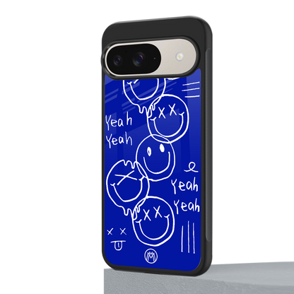 sassy smiley faces back phone cover | glass case for google pixel 9