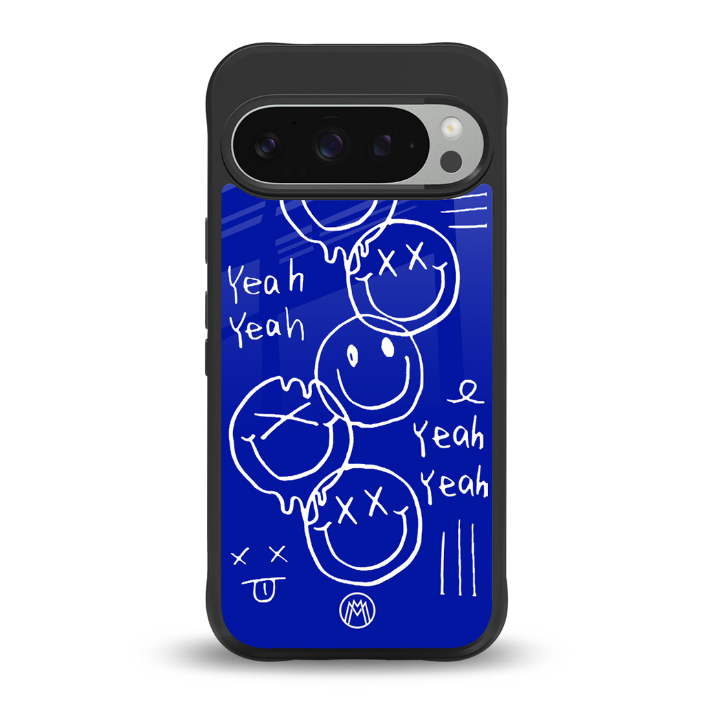 sassy smiley faces back phone cover | glass case for google pixel 9 pro