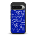 sassy smiley faces back phone cover | glass case for google pixel 9 pro