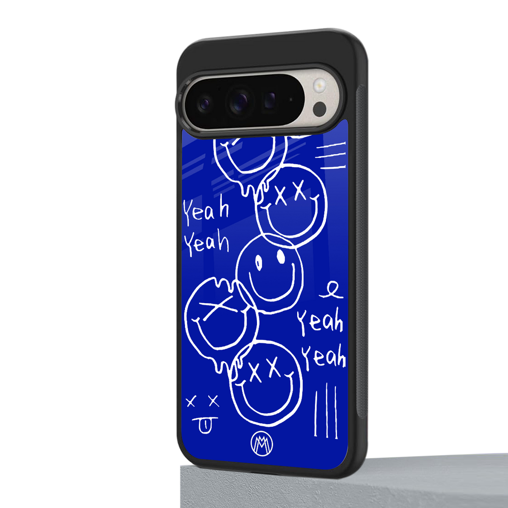 sassy smiley faces back phone cover | glass case for google pixel 9 pro