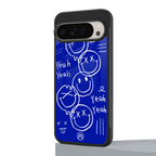 sassy smiley faces back phone cover | glass case for google pixel 9 pro