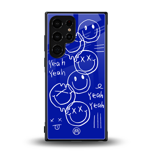 sassy smiley faces back phone cover | glass case for samsung galaxy s24 ultra