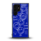 sassy smiley faces back phone cover | glass case for samsung galaxy s23 ultra