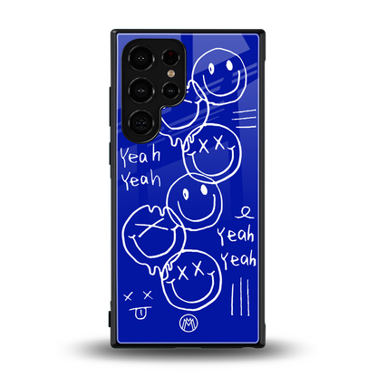 sassy smiley faces back phone cover | glass case for samsung galaxy s23 ultra