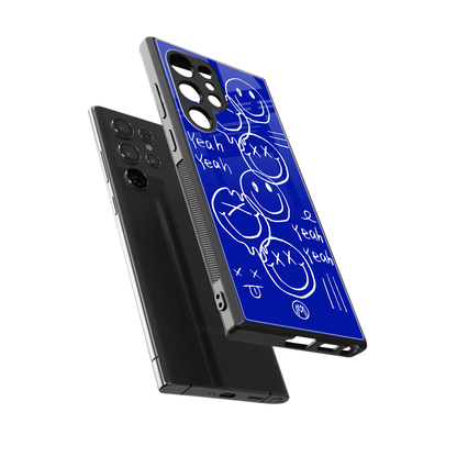 sassy smiley faces back phone cover | glass case for samsung galaxy s23 ultra