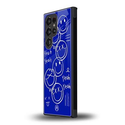 sassy smiley faces back phone cover | glass case for samsung galaxy s24 ultra
