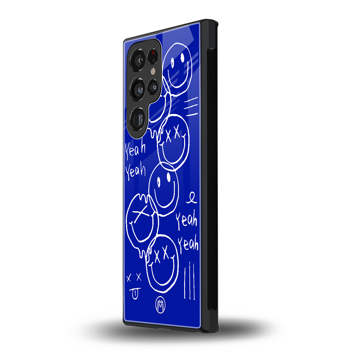 sassy smiley faces back phone cover | glass case for samsung galaxy s23 ultra