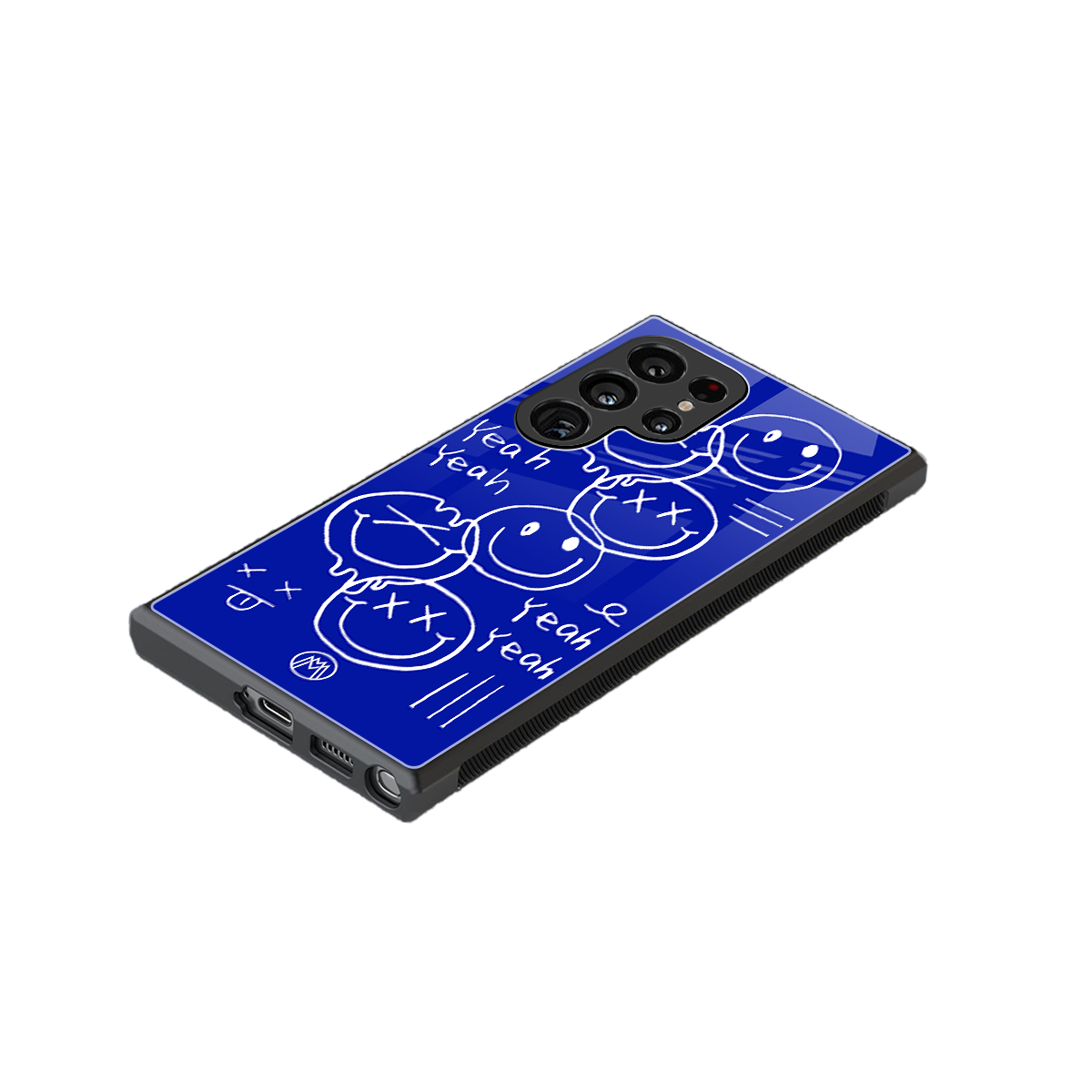 sassy smiley faces back phone cover | glass case for samsung galaxy s23 ultra