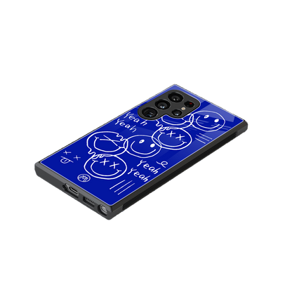 sassy smiley faces back phone cover | glass case for samsung galaxy s23 ultra