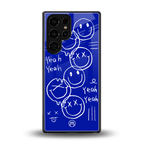 sassy smiley faces back phone cover | glass case for samsung galaxy s25 ultra