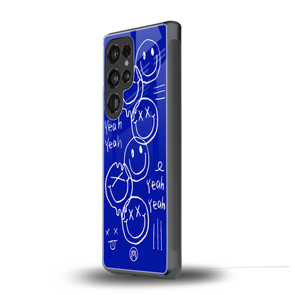 sassy smiley faces back phone cover | glass case for samsung galaxy s25 ultra