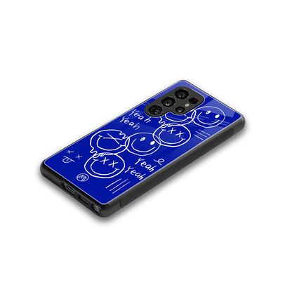 sassy smiley faces back phone cover | glass case for samsung galaxy s25 ultra