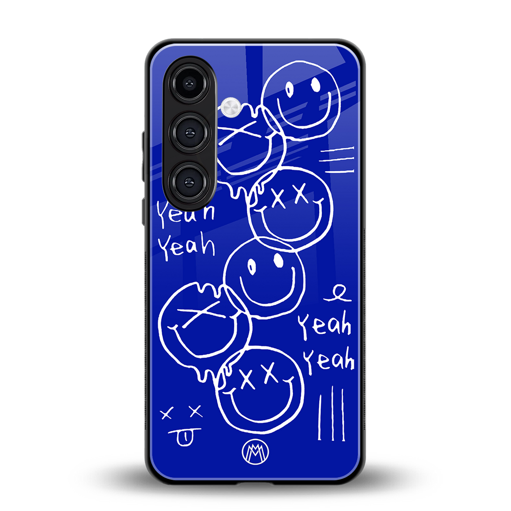 sassy smiley faces back phone cover | glass case for samsung galaxy s25