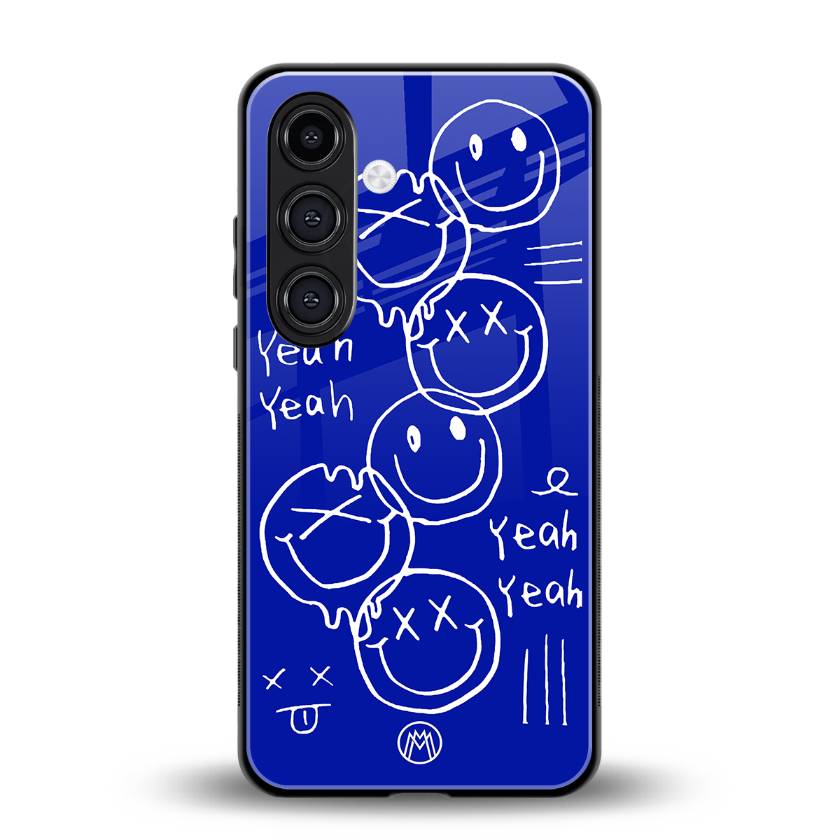 sassy smiley faces back phone cover | glass case for samsung galaxy s24 plus