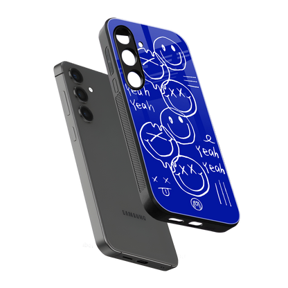 sassy smiley faces back phone cover | glass case for samsung galaxy s23 plus