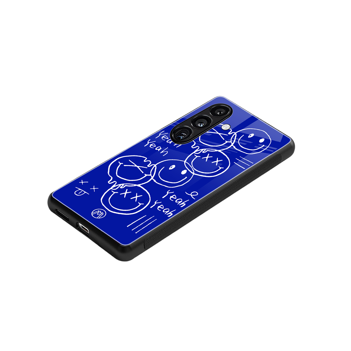 sassy smiley faces back phone cover | glass case for samsung galaxy s23 plus