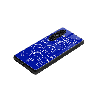sassy smiley faces back phone cover | glass case for samsung galaxy s24 fe