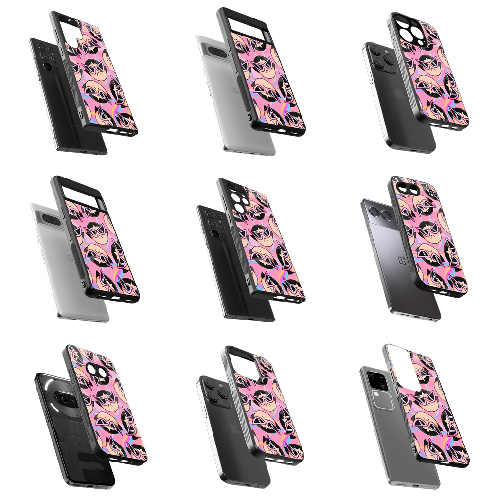 Durable Glass Back Mobile Case for iPhone, Samsung, OnePlus, Google Pixel, Redmi, Vivo, Oppo