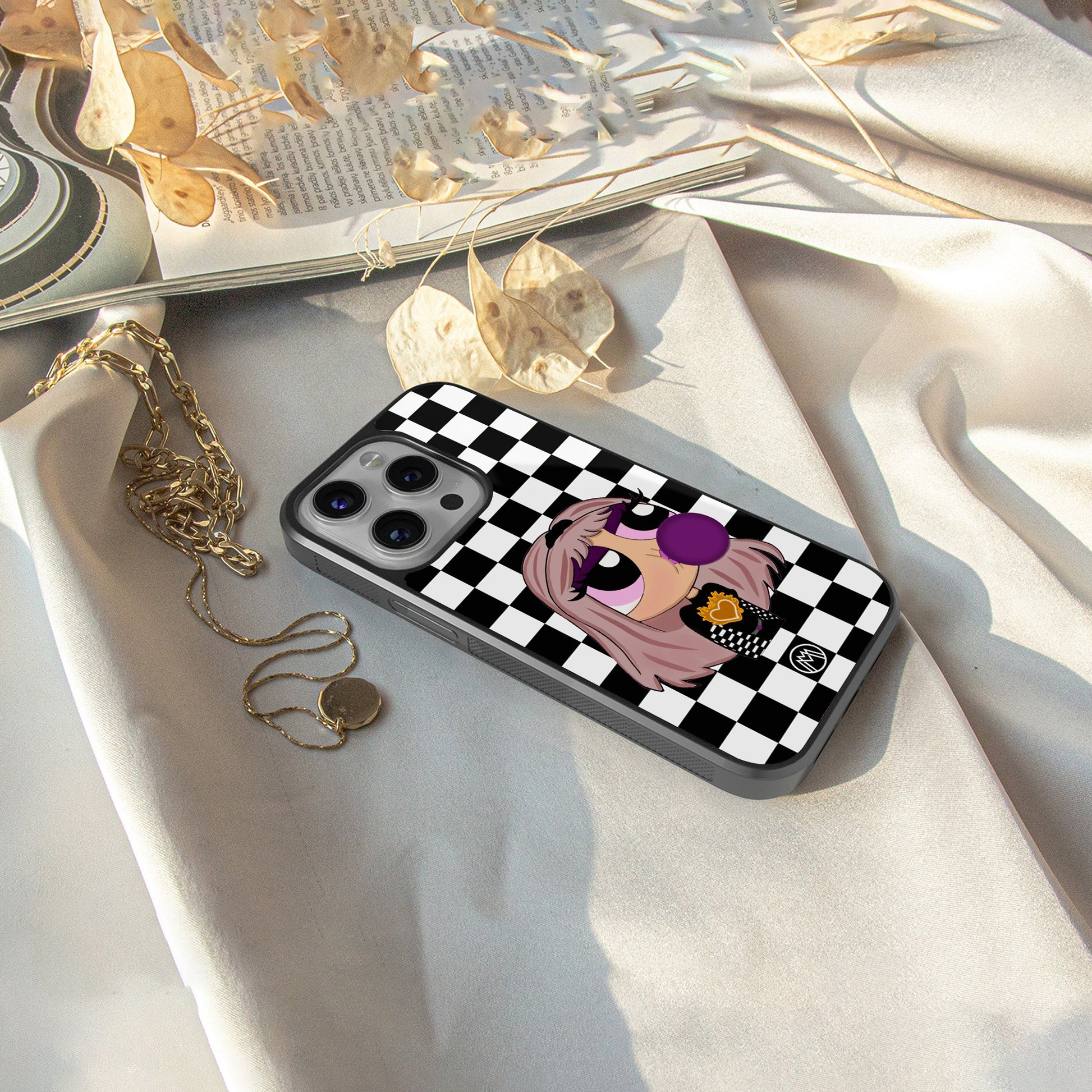 sassy chic powerpuff girls back phone cover | glass case for iphone 16 pro max